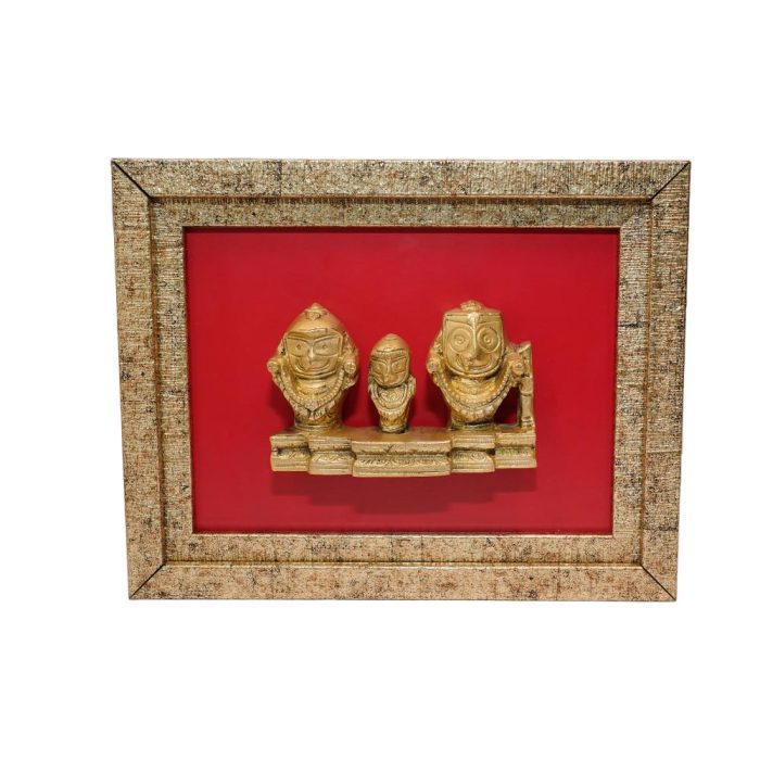 Brass Jagannath Idol in Frame wal hanging 7.4 Inch rath Yatra Special Idol | Deity Idol Exclusive Collection - Image 1