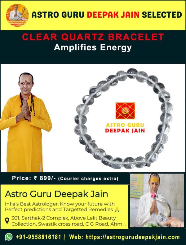 Pure Clarity Clear Quartz Sphatik Bracelet – Amplify Energy & Enhance Spiritual Balance – Navgraha.in - Image 2