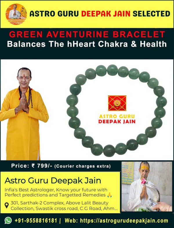 Abundance and Luck Green Aventurine Bracelet – Positive Vibes & Prosperity Jewelry – Navgraha.in - Image 2