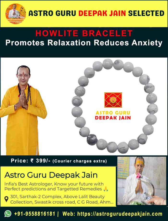 Calming Tranquility Howlite Bracelet – Stress Relief & Emotional Balance Jewelry – Navgraha.in - Image 2