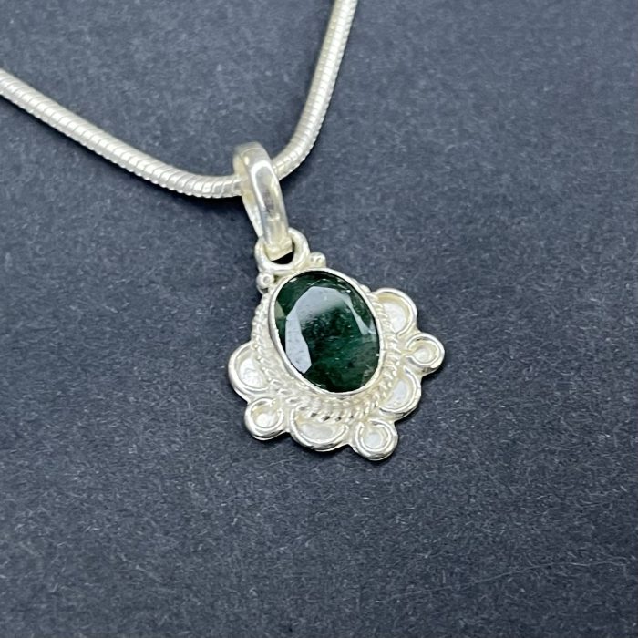 Emerald Silver Pendant | Approx 3.5 Carat | Certified 925 sterling silver jewellery- Navgraha.in - Image 3