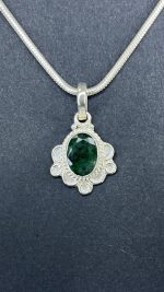 Emerald Silver Pendant | Approx 3.5 Carat | Certified 925 sterling silver jewellery- Navgraha.in - Image 7