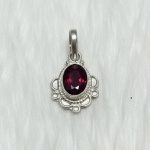 Natural Ruby Silver Pendant Indian Manik Approx 3.5 Carat – Certified 925 Sterling Silver Gemstone Jewelry – Navgraha.in