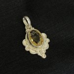 Natural Citrine Silver Pendant | Approx 3.5 Carat | Certified 925 Sterling Silver Jewellery - Navgraha.in