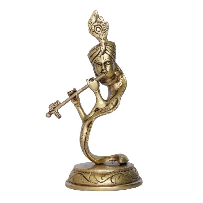 Brass Krishna Statue Brass For Pooja Items Collectible Handicraft 8.5 Inch Idol | Deity Idol Exclusive Collection - Image 1