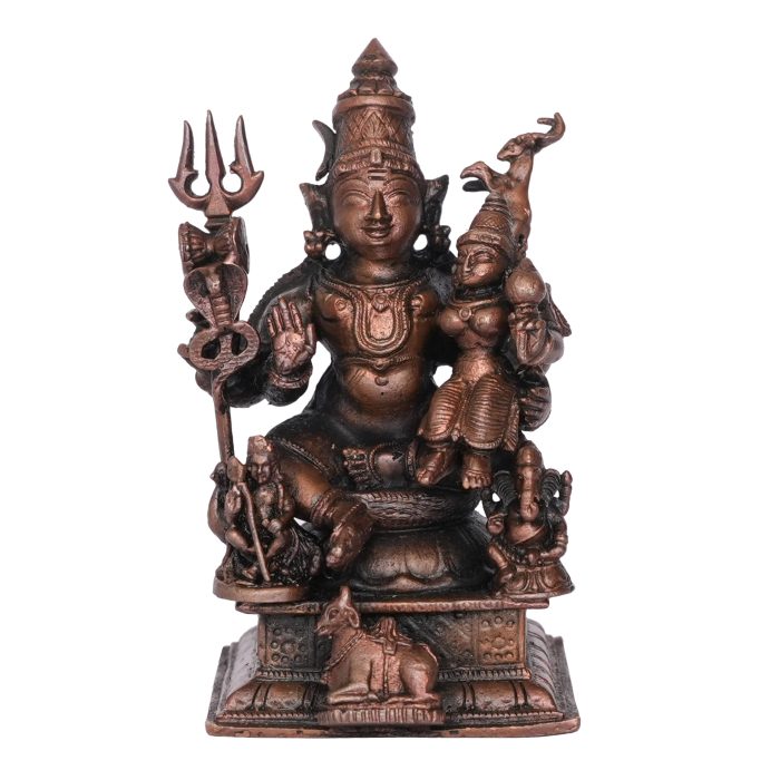 Shiv Parvati Idol Pure Copper 3.5 Inch Idol | Deity Idol Exclusive Collection - Image 1