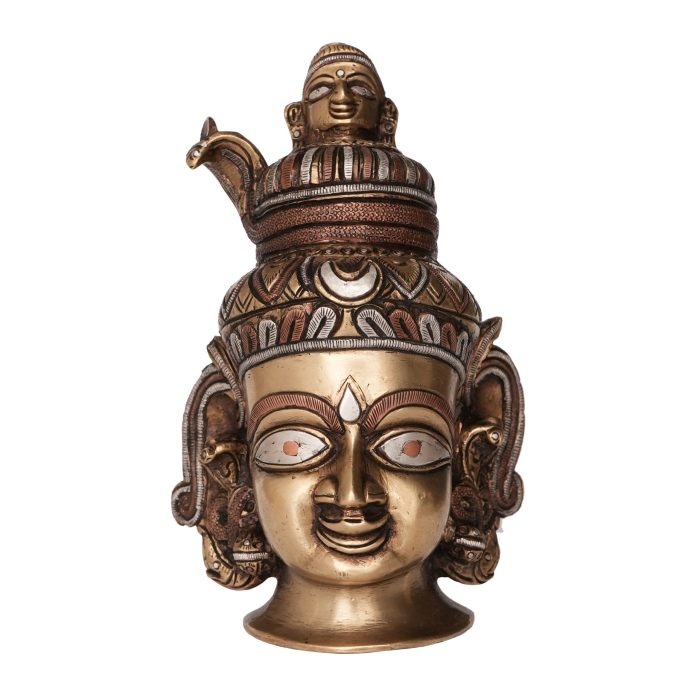 Shiv Face Idol Bholenath Face God Brass For Collectible Handicraft  6 Inch Idol | Deity Idol Exclusive Collection - Image 1