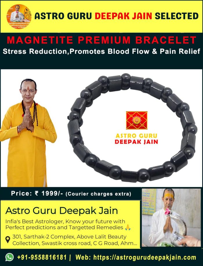 Magnetic Elegance Magnetite Premium Bracelet – Empowerment & Style Jewelry – Navgraha.in - Image 2