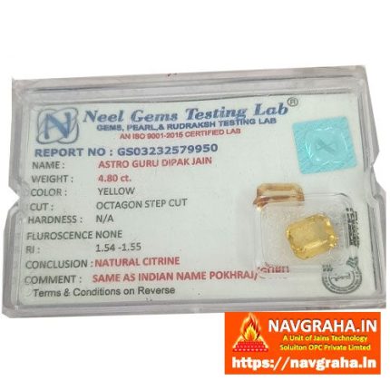 Natural Citrine 4.80 Carat – Wealth, Positivity & Energy Balance – Navgraha.in
