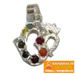 Navgraha Pendant Silver Om Shape with Natural Stones – Navgraha.in - Image 2