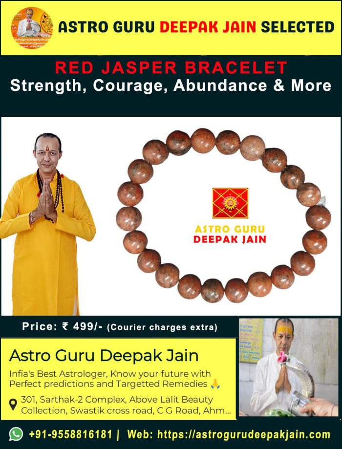 Red Jasper Bracelet – Natural Stone Jewelry for Energy, Strength & Grounding – Navgraha.in - Image 2