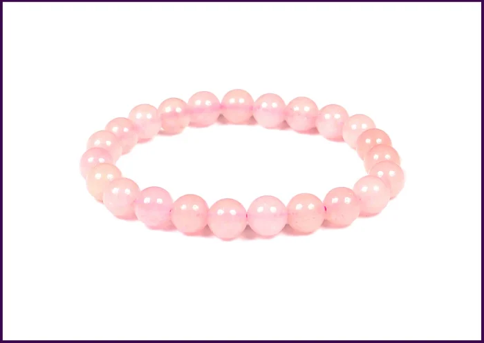 Radiant Love Rose Quartz Bracelet – Heart Healing & Compassion Stone Jewelry – Navgraha.in - Image 1