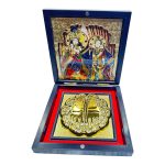 ISKCON Sri Radhe Shyam  Charan Padhukas Corporate Gift Box 4 x 4 inch | Divine Footprints for Blessings & Prosperity