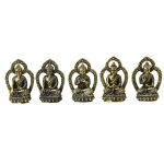 Buddha Mudras(5 Hand Positions of The Buddha) Tibet Brass Set Collectible – Premium Brass Deity Idol for Home & Temple
