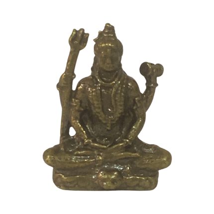 Brass Shiv Statue for Décor Home and Car Dashboard 1.3″ Inch – Premium Brass Deity Idol for Home & Temple