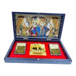 Multicolour Sri Radha Krishna Charan Padhukas Corporate Gift Box 8 x 4 inch | Divine Footprints for Blessings & Prosperity