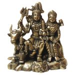 Brass Shiv family Statue for Home D&eacute;cor & Puja Room 5.8&Prime; Inch &ndash; Premium Brass Deity Idol for Home & Temple