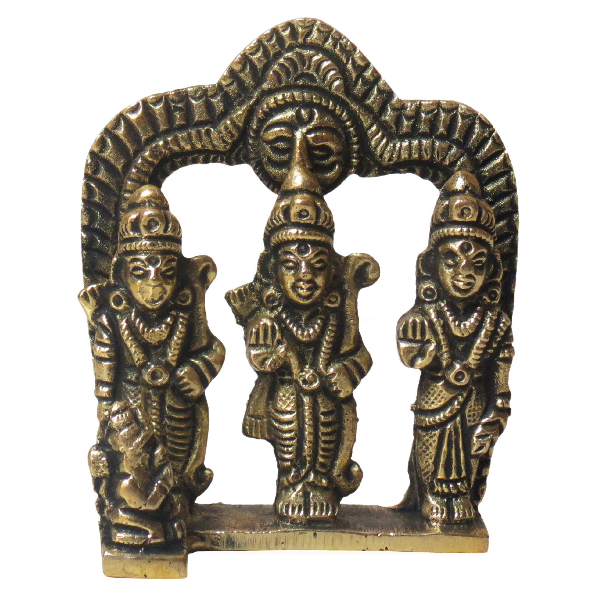 bh08791_1-1.jpg Brass Ram Darbar Idol for Home Décor and Puja Room 2.3″ Inch | Divine Ram Darbar for Family Harmony & Righteousness - Image 1