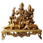 Brass Shiv family Idol for Puja Room Gift Items Collectible Handicraft Art 5.1″ Inch – Handcrafted for Pooja Room & Spiritual Décor