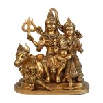 Brass Shiv Parivar Statue &ndash; Divine Hindu God Family Figurine 14 Inch &ndash; Premium Brass Deity Idol for Home & Temple