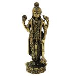 Brass Standing Lord Vishnu Statue 4 Inch &ndash; Premium Brass Deity Idol for Home & Temple