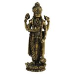 Brass Standing Lord Vishnu Statue 6.9 Inch &ndash; Premium Brass Deity Idol for Home & Temple