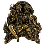 Brass Religious Statue Lord Shiva Family Figurine 1.5 Inch Height &ndash; Premium Brass Deity Idol for Home & Temple