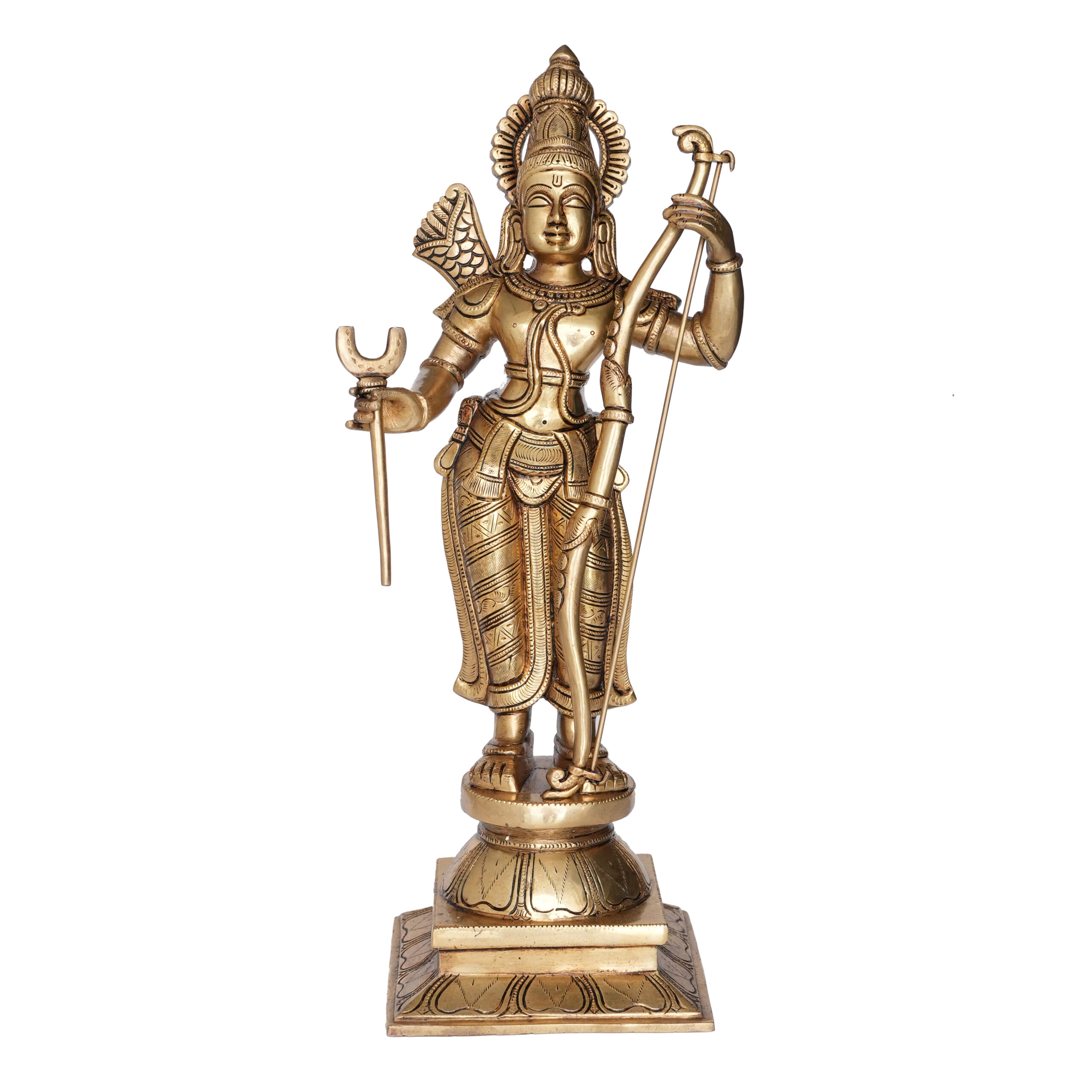 bh09817_1-scaled-1-1.jpg Brass Lord Ram Idol – 18 Inch, Handcrafted Figurine for Home Decor and Pooja | Authentic Hindu Deity for Divine Blessings & Protection - Image 1