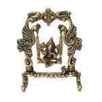 Brass Zula Ganesha Statue 7 Inch &ndash; Premium Brass Deity Idol for Home & Temple