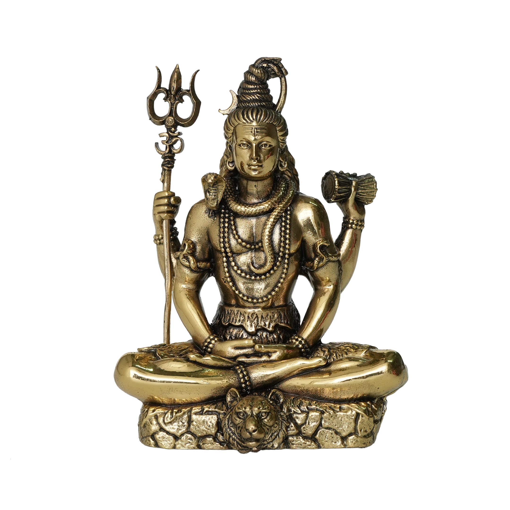 bh10191_1-1.jpg Brass Shiv Statue – Power and Serenity 4 Inch Heigh – Premium Brass Deity Idol for Home & Temple - Image 1