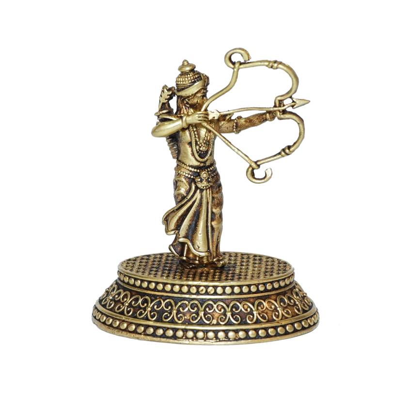 bh10243_1-1.jpg Brass Ram Statue Collectible Handicraft 2.5″ Inch Height – Premium Brass Deity Idol for Home & Temple - Image 1