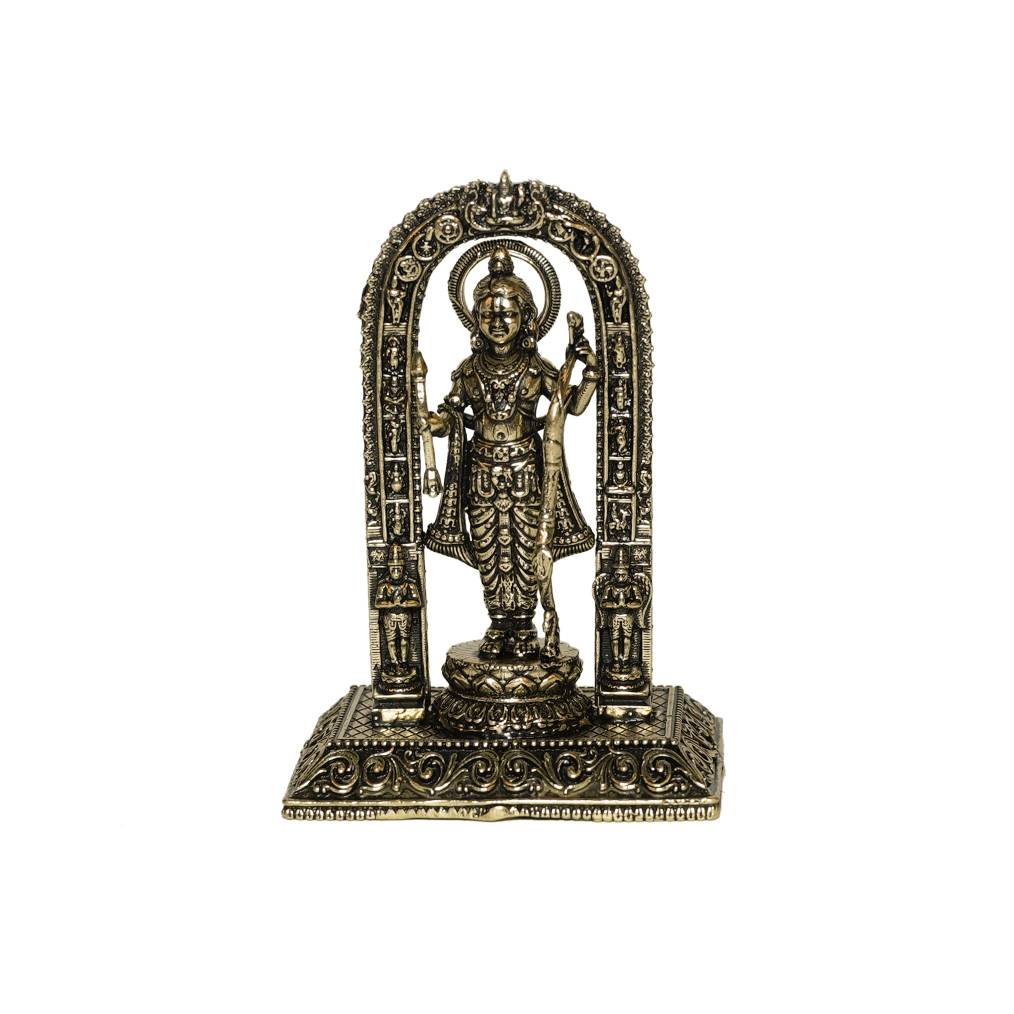 bh10251_1-1.jpg Brass Ram Statue Collectible Handicraft 3″ Inch Height – Premium Brass Deity Idol for Home & Temple - Image 1