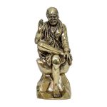 Brass Sai Baba God Idol For Religious Decor 3 Inch Height &ndash; Handcrafted for Pooja Room & Spiritual D&eacute;cor
