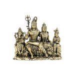 Brass Shiv Parivar Statue – Divine Hindu God Family Figurine 5″ Inch – Premium Brass Deity Idol for Home & Temple