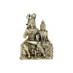 Brass Shiv Parvati For Collectible Handicraft 3.4&Prime; Inch &ndash; Premium Brass Deity Idol for Home & Temple