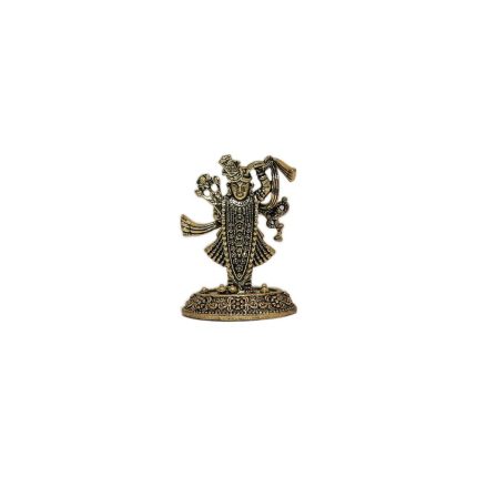 Brass Shrinathji For Collectible Handicraft 2.7″ Inch – Premium Brass Deity Idol for Home & Temple