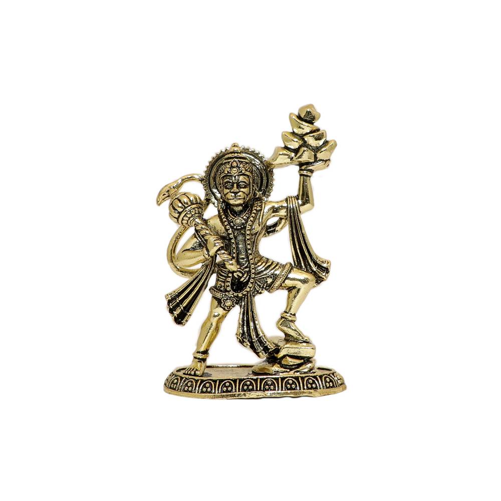 bh10475_1-1.jpg Brass Hanuman Statue Hanuman Murti Home Decor and Pooja Room 1.7″ Inch | Lord Hanuman for Strength & Devotional Power - Image 1