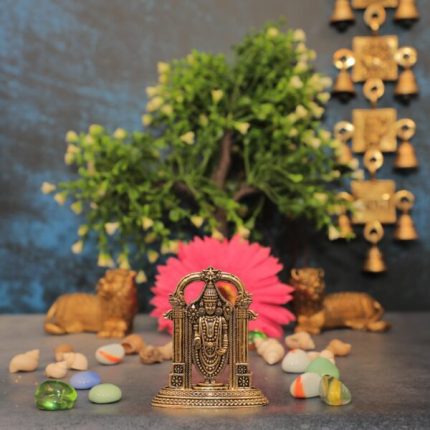 Brass Tirupati Balaji (Venkateshwara) God Brass For Collectible Handicraft 1.7″ Inch Height – Premium Brass Deity Idol for Home & Temple