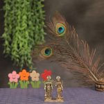 Brass vishnu Lakshmi standing statue For Handicraft 3.2&Prime; Inch &ndash; Premium Brass Deity Idol for Home & Temple