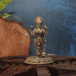 Brass Vishnu Standing Statue Divine Protection Symbolism 3&Prime; Inch &ndash; Premium Brass Deity Idol for Home & Temple