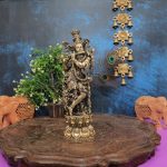 Brass Standing Krishna idol 7.6″ inch – Handcrafted for Pooja Room & Spiritual Décor
