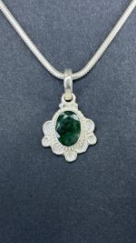 Emerald Silver Pendant | Approx 3.5 Carat | Certified 925 sterling silver jewellery | Natural Emerald for Wisdom & Healing - Image 7