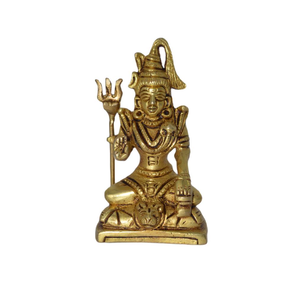 kbh07613-1.jpg Brass Shiv Ji God Idol Brass For Collectible Handicraft 3.8″ Inch – Handcrafted for Pooja Room & Spiritual Décor - Image 1