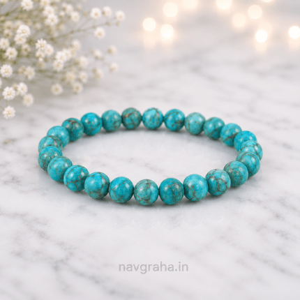 Feroza Turquoise Bracelet for Emotional Healing & Energetic Shielding, 8mm