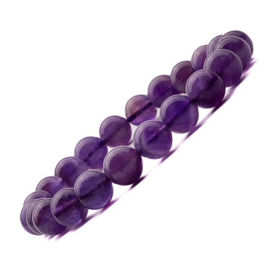 amethyst-bracelet-8mm.jpg Amethyst Bracelet for Stress Relief & Emotional Balance, 8mm - Image 1