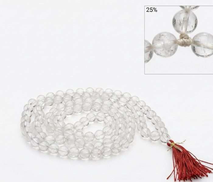 Sphatik Mala / Clear Crystal Mala 108 Beads &ndash; Clarity, Healing & Energy Balancing - Image 2