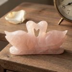 Rose Quartz Love Swan small (100-120gms)  – Compact Romantic Symbol for Pocket & Altar Carrying