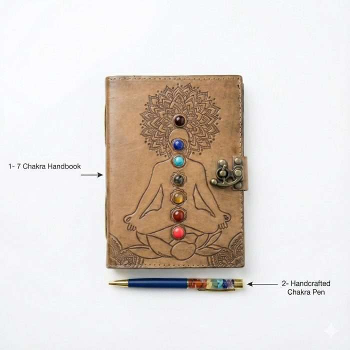 Divine 7 Chakra Manifestation Combo: Crystal-Embedded Book + Chakra Pen (Bestseller - Manifest Your Wishes & Dreams) - Image 3