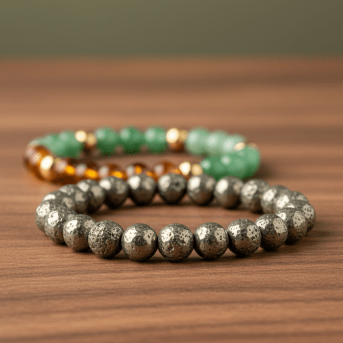 Ultimate Wealth Combo | Raw Pyrite Bracelet + Dhanyog Bracelet Combo for Money & Prosperity - Image 2