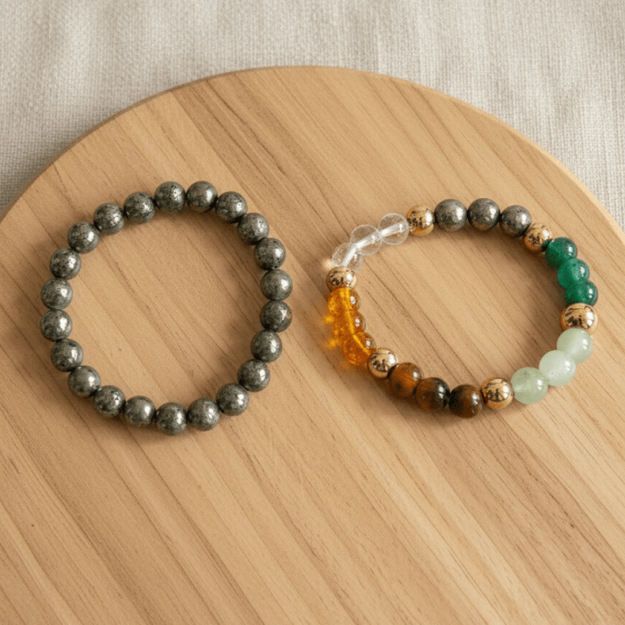 Ultimate Wealth Combo | Raw Pyrite Bracelet + Dhanyog Bracelet Combo for Money & Prosperity - Image 4